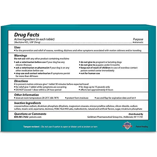 NausX small-dog travel pack for on the go nausea relief during trips