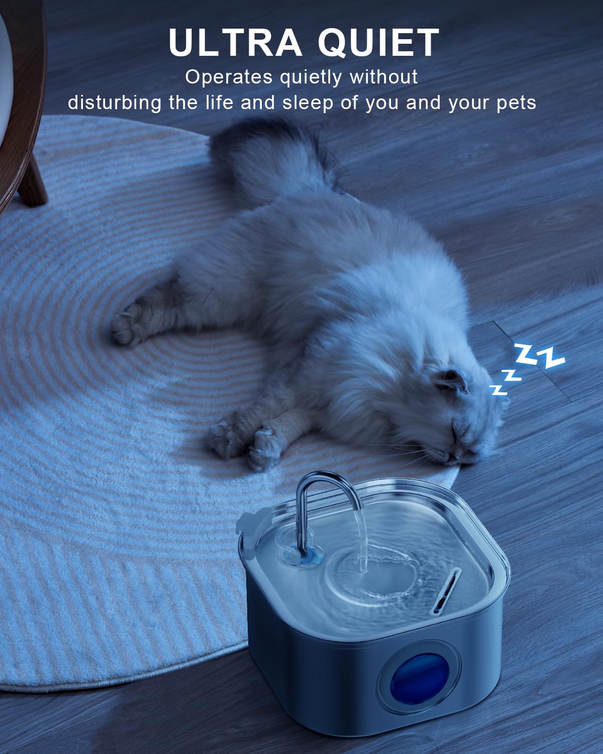 NautyPaws 360-degree water flow attracts pets to drink more water.