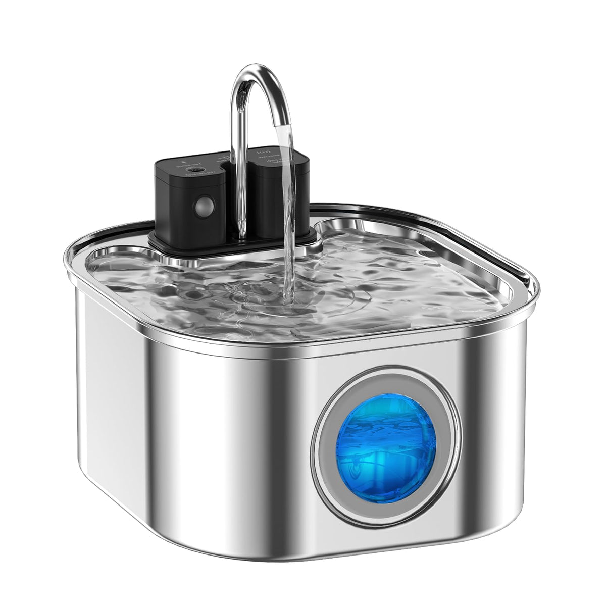 NautyPaws cat water fountain wireless design enables flexible placement anywhere