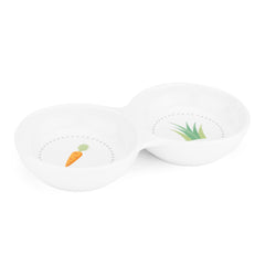 Navaris double food bowl setup with dual compartments for convenient feeding of small pets.