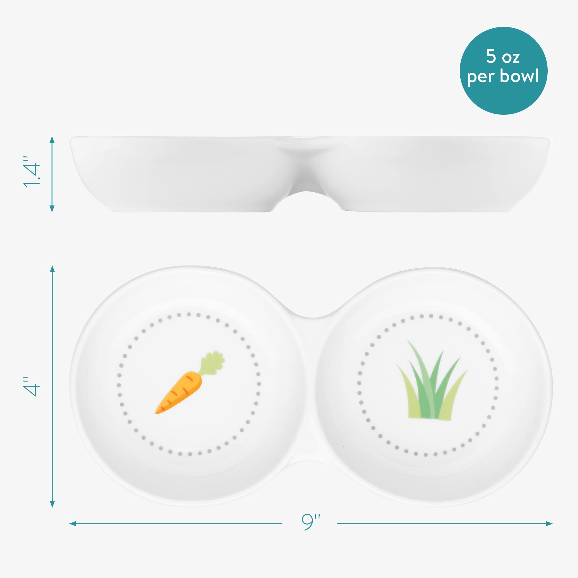 Navaris small pets food water bowls enabling two-serving setup for small animals.