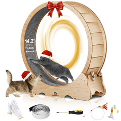 Naviconvex cat wheel side view shows sturdy frame for indoor exercise.