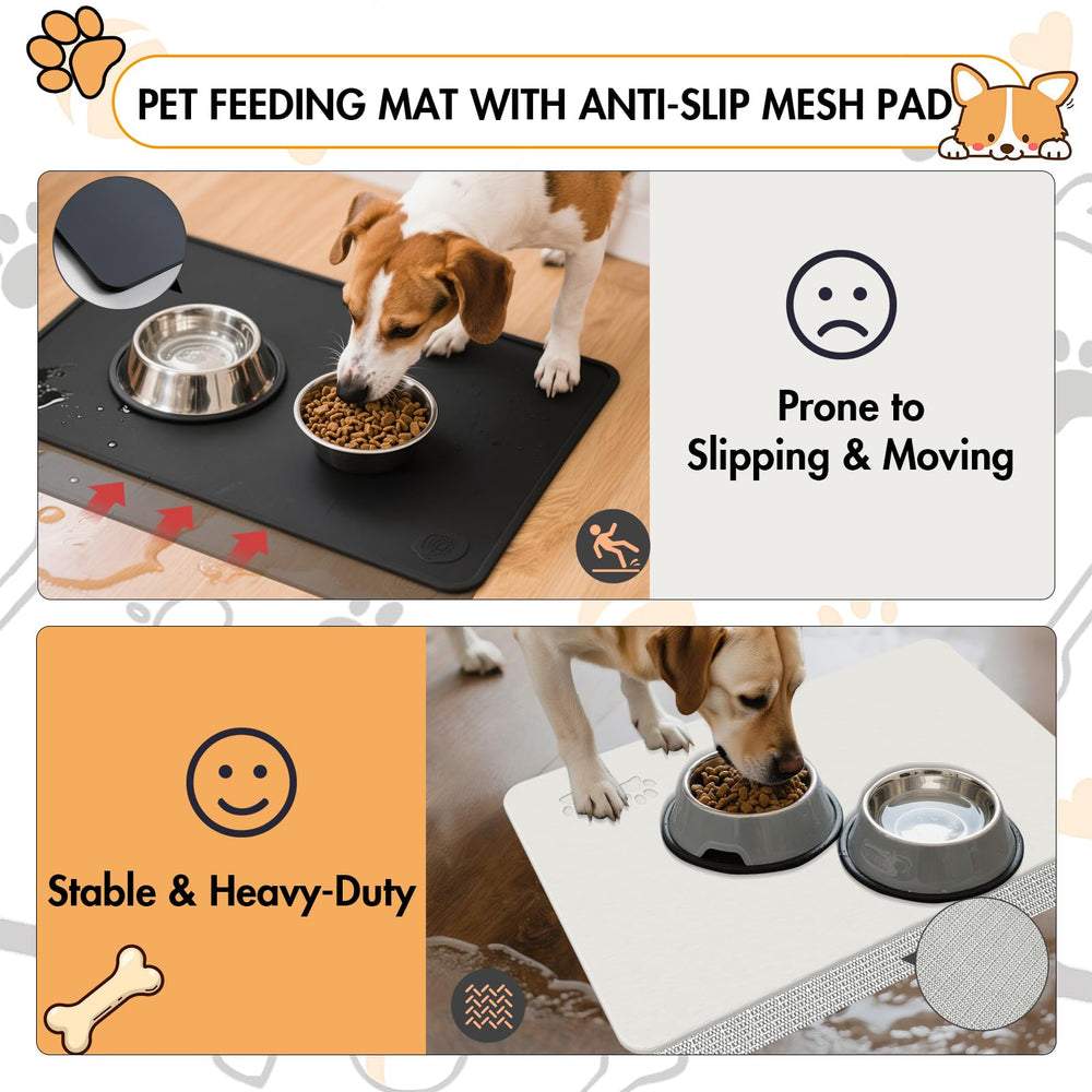 NAVKONY diatomite stone pet feeding mat multi-use design suits feeding and bath areas.