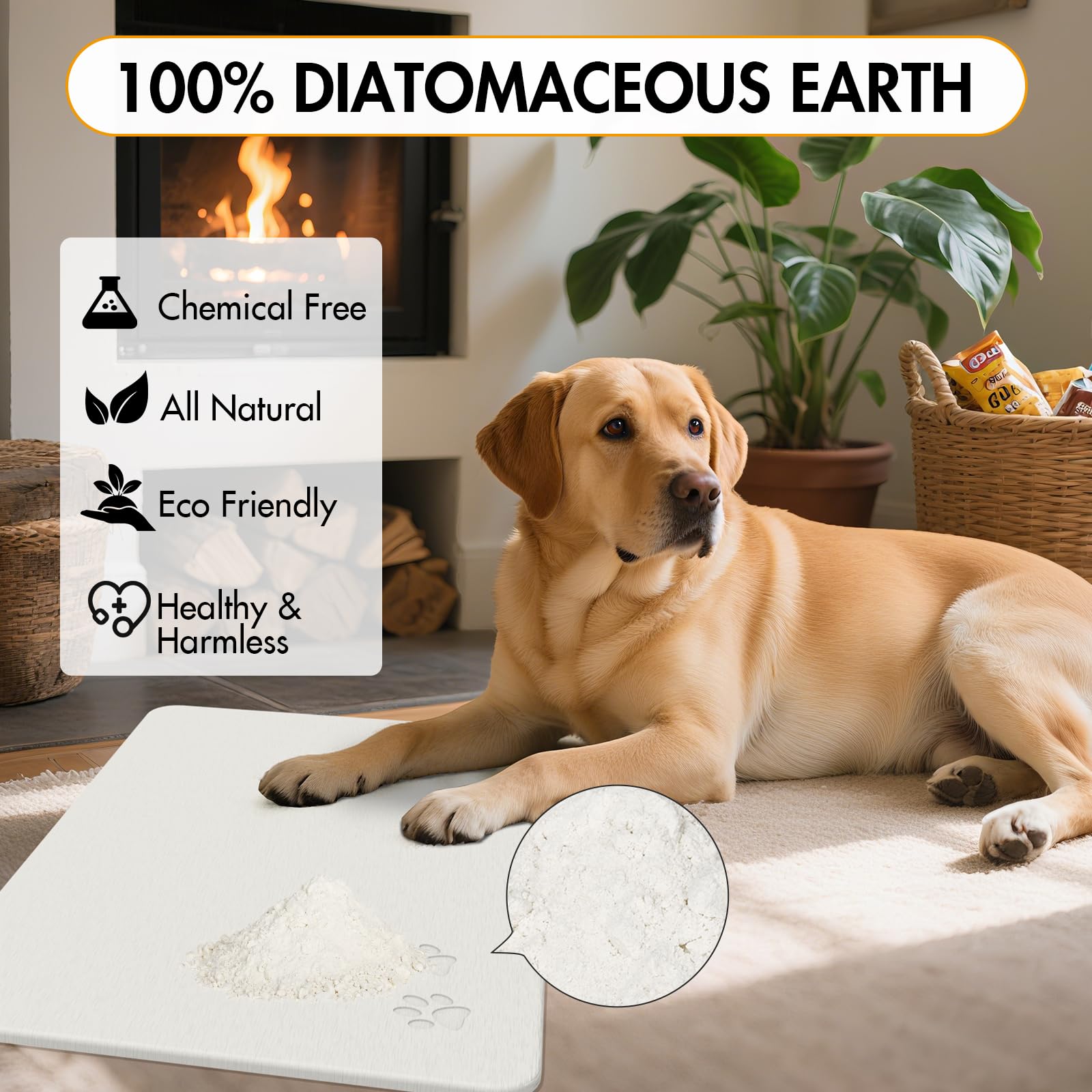 NAVKONY diatomite stone pet feeding mat quick-dry action reduces mess during meals.