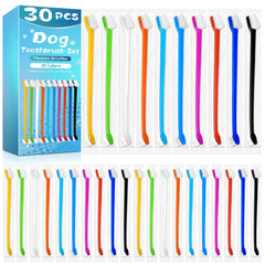 Navona 30 PCS dog toothbrushes double-headed anti-slip kit aids multi-pet brushing.