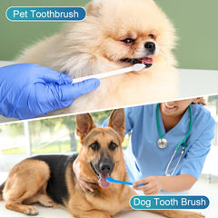 Navona dog toothbrushes large and small heads enable fast outer teeth cleaning.