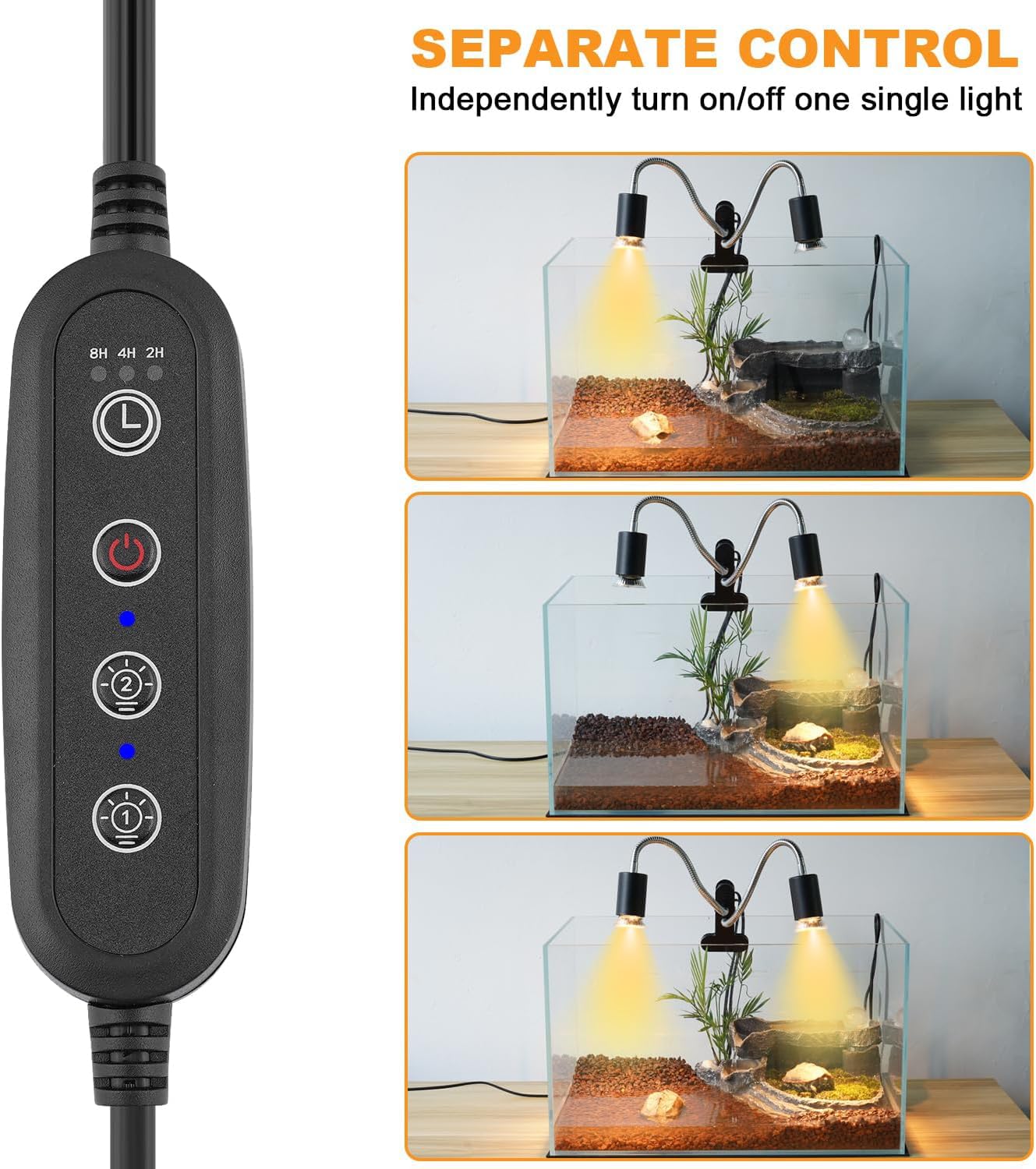 NBIIUYIGE heat-basking bulbs close-up highlights bright, focused warmth for reptile comfort.
