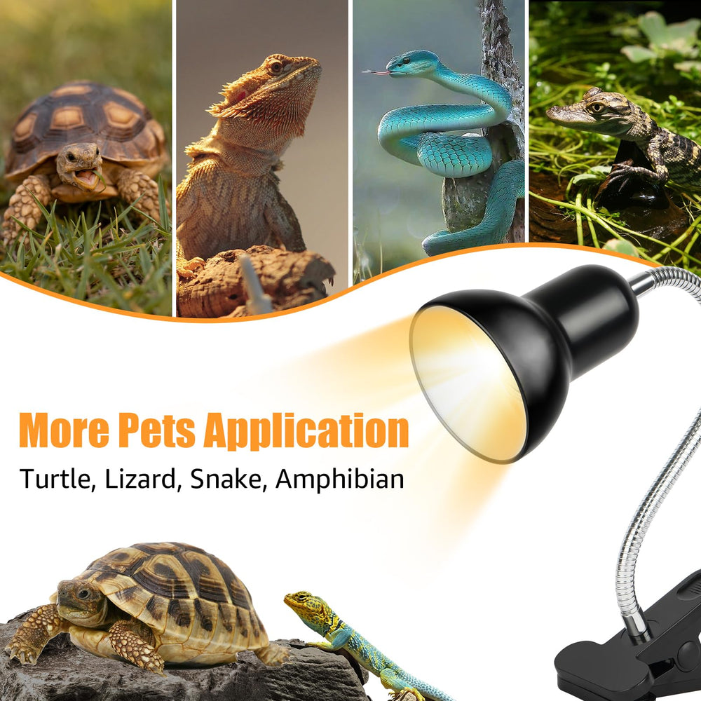 NBIIUYIGE reptile heat lamp adjustable stand enables precise basking zones for various species.