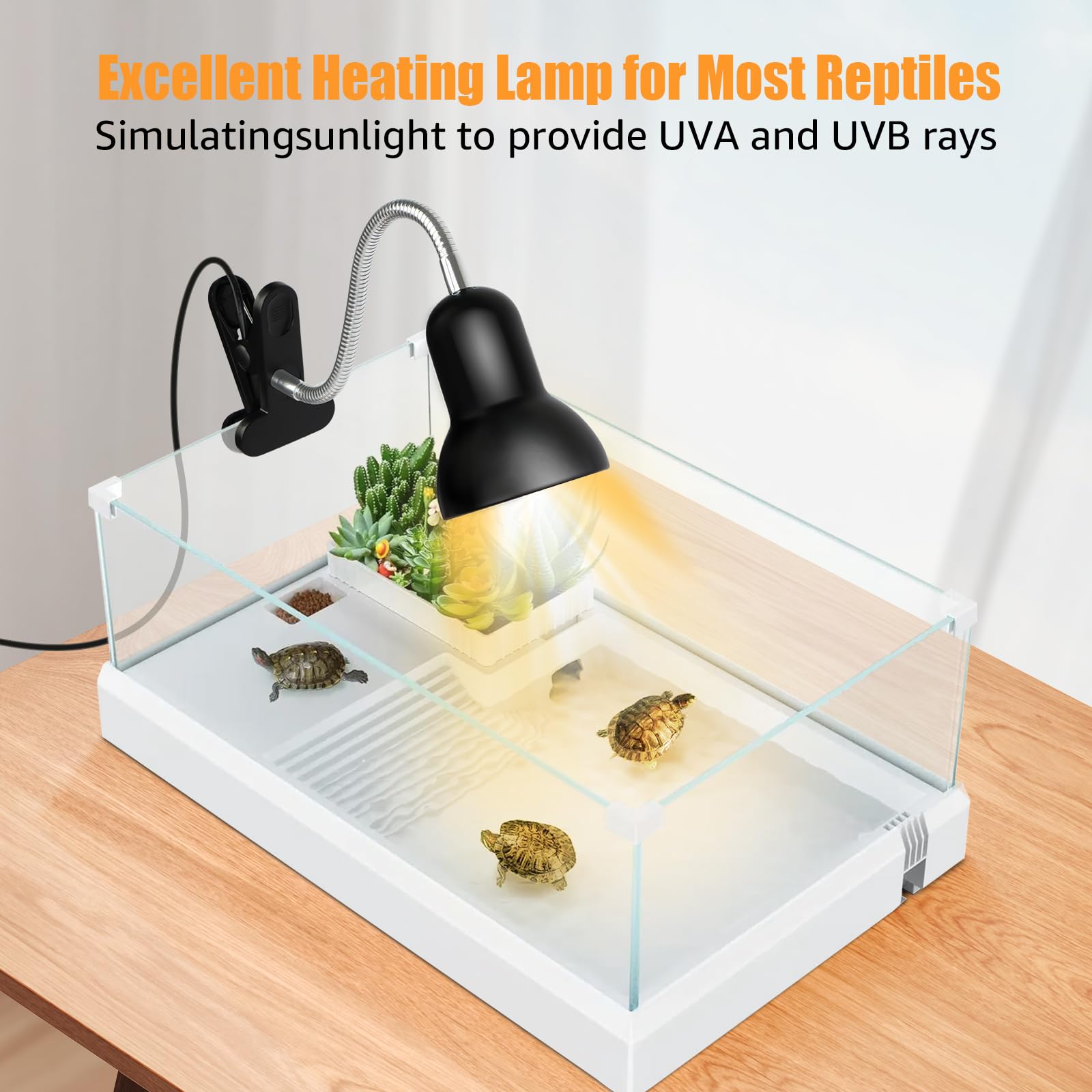 NBIIUYIGE reptile heat lamp enclosure-ready setup supports flexible habitat design.
