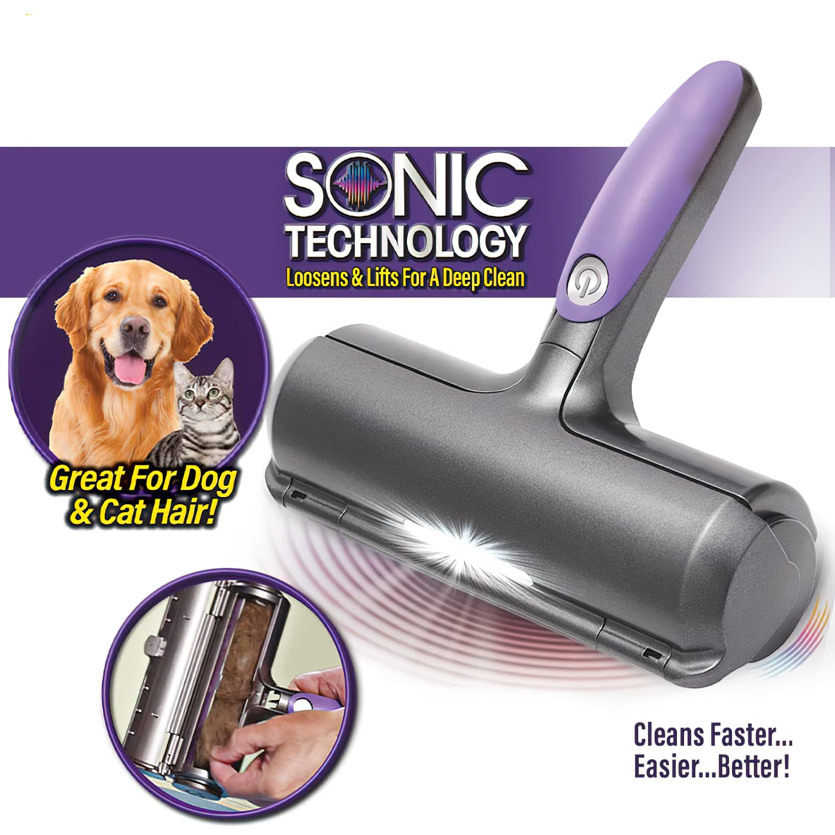 NC Furdaddy Roller easy-clean dust chamber for quick maintenance