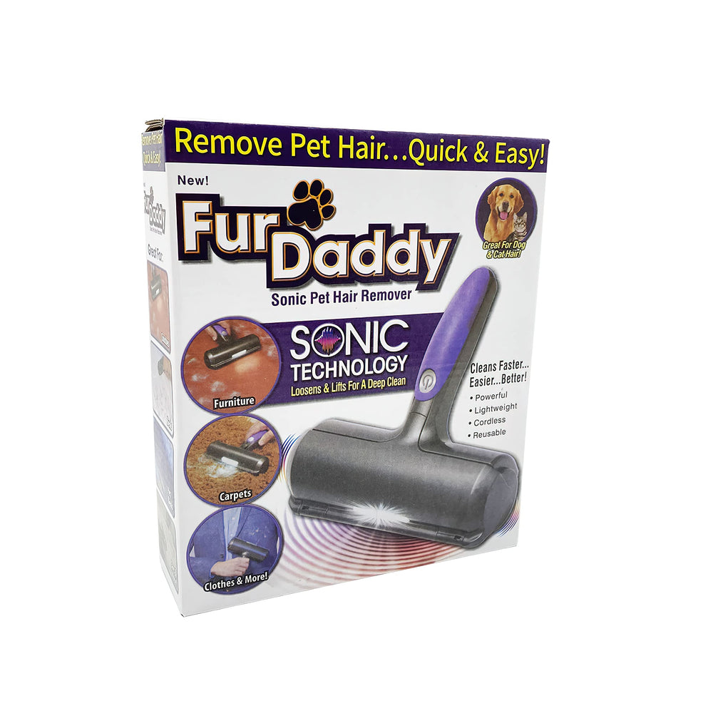 NC Furdaddy Roller on bed removes cat hair for fresh linens