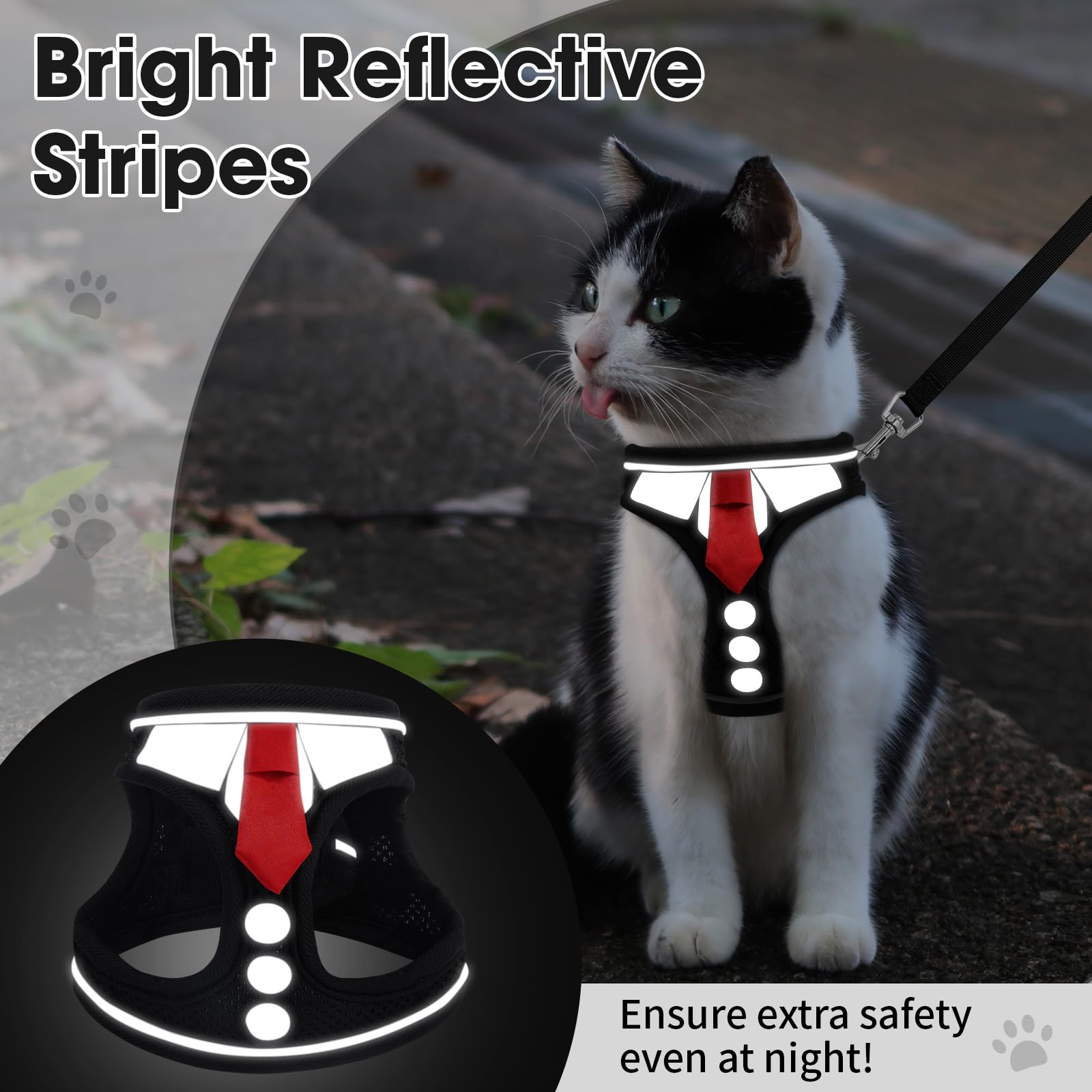 NCMAMA tie-design adds elegant style while keeping your cat comfortable.