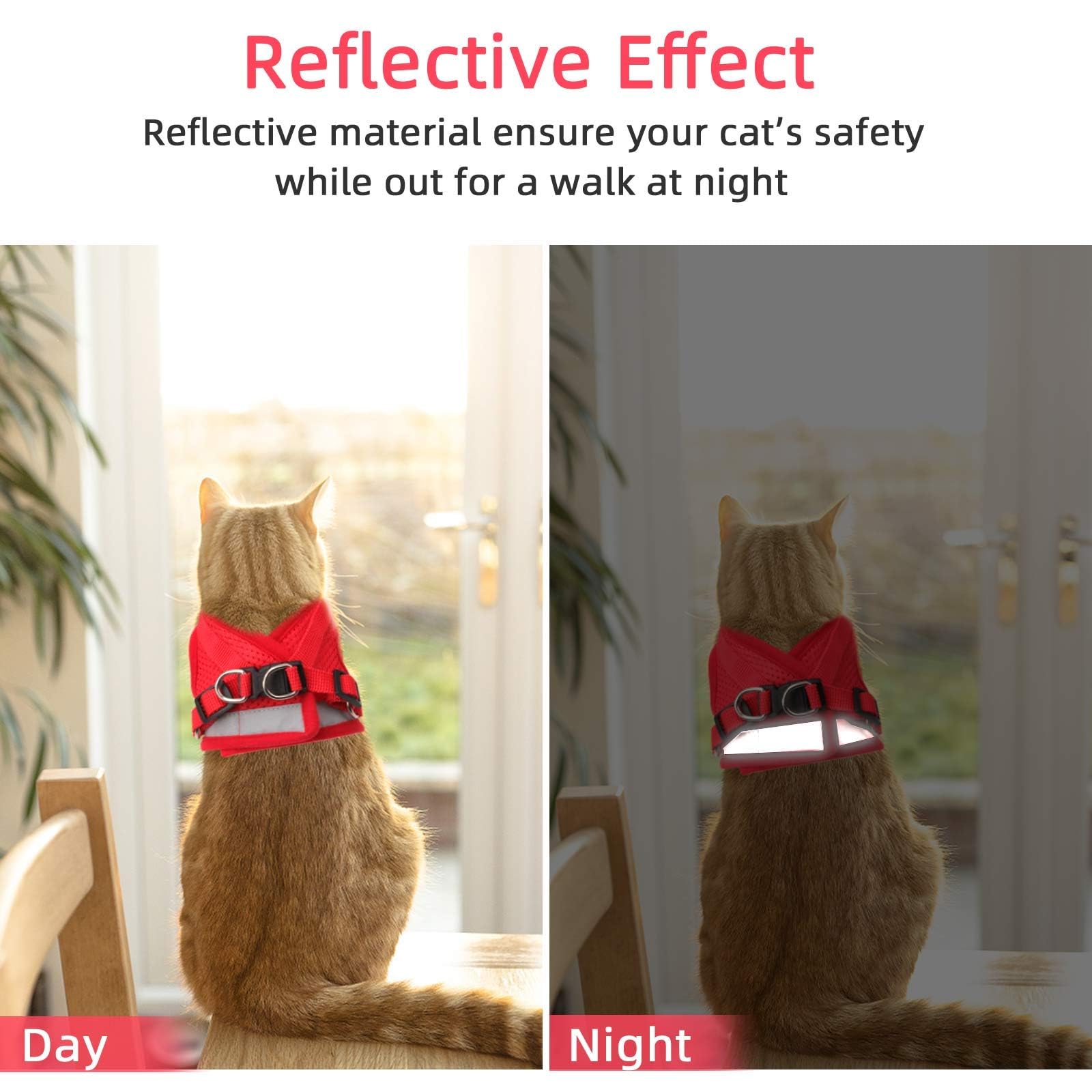 NCMAMA cat-dog-vest-harness red XS adjustable buckles tailor the fit.