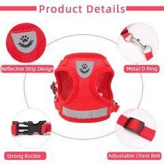 NCMAMA cat-dog-vest-harness red XS breathable mesh for all-season comfort.