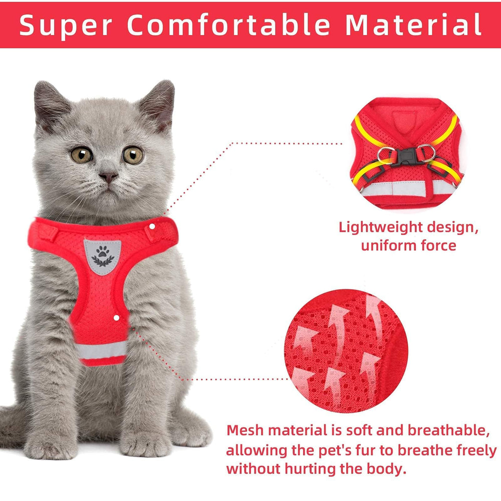 NCMAMA cat-dog-vest-harness red XS step-in strap for quick on-off use.