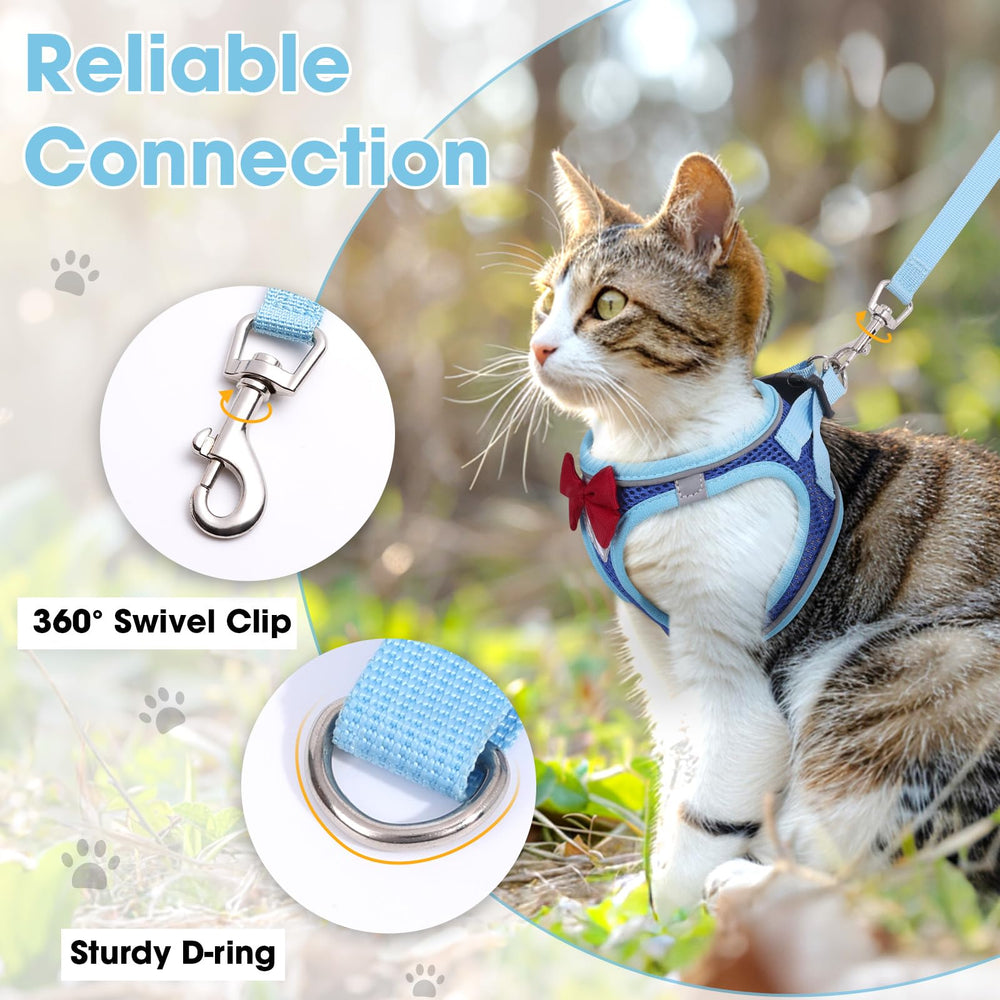 NCMAMA cat harness blue XS breathable mesh keeps pets cool.