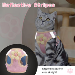 NCMAMA cat harness with easy buckle enables quick, secure wear