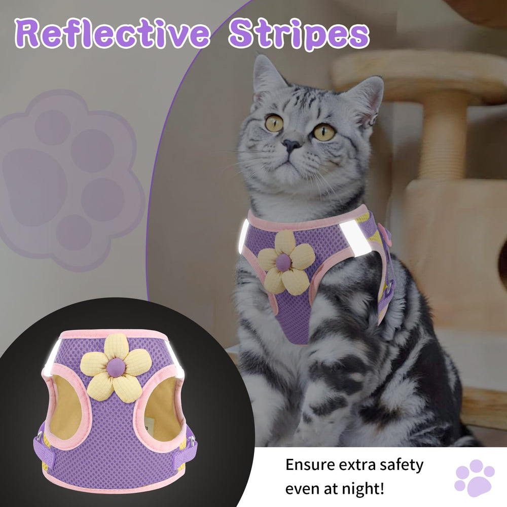 NCMAMA reflective strip kitty harness improves night visibility
