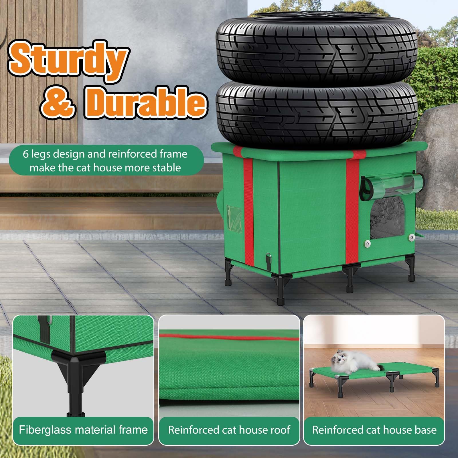 NEAIYDA Weatherproof materials photo emphasizes durable outdoor-ready construction.