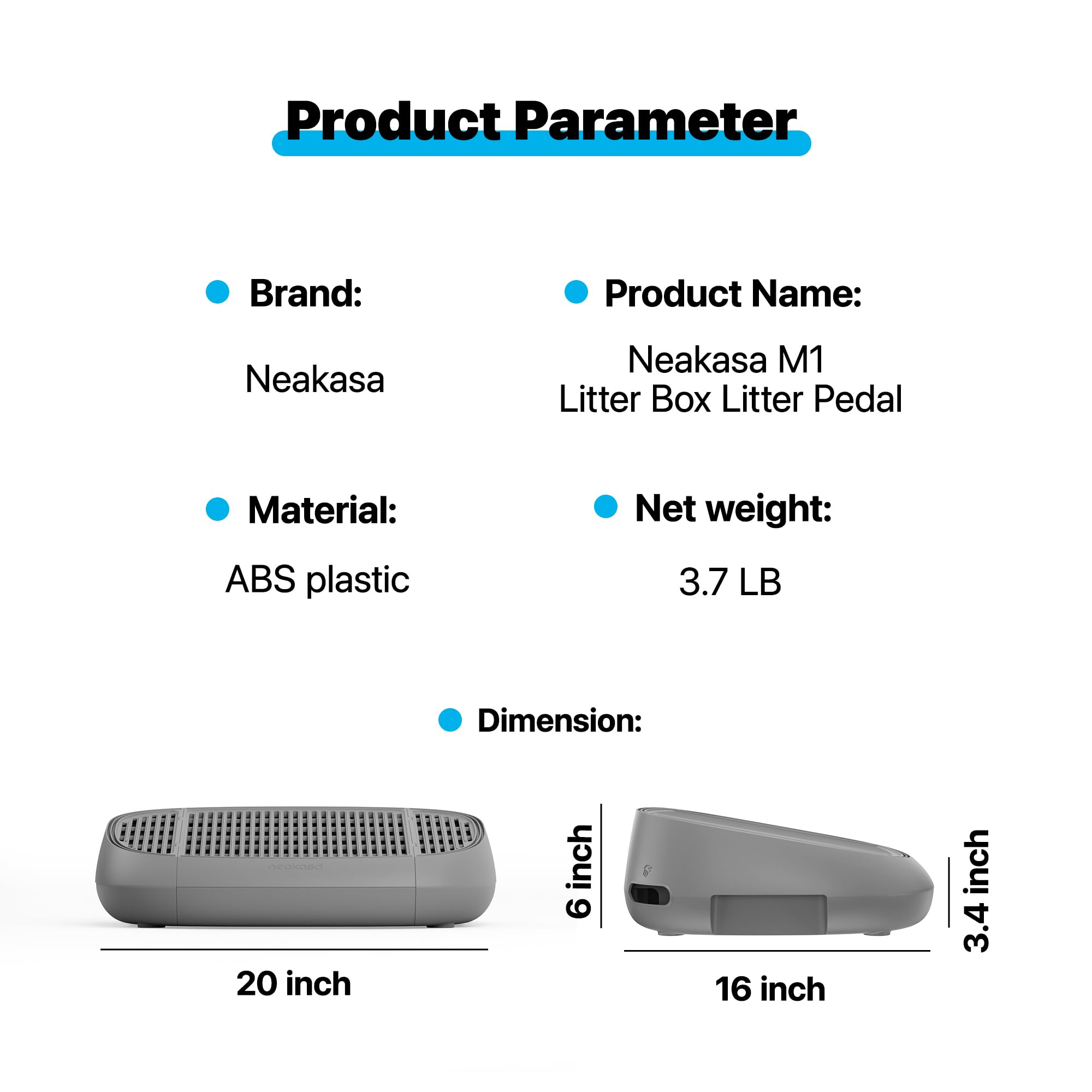 Pedal filter on Neakasa stool is easy to rinse and maintain.
