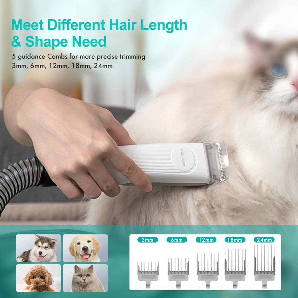 Neakasa P1 Pro five guard combs offer versatile trimming lengths.