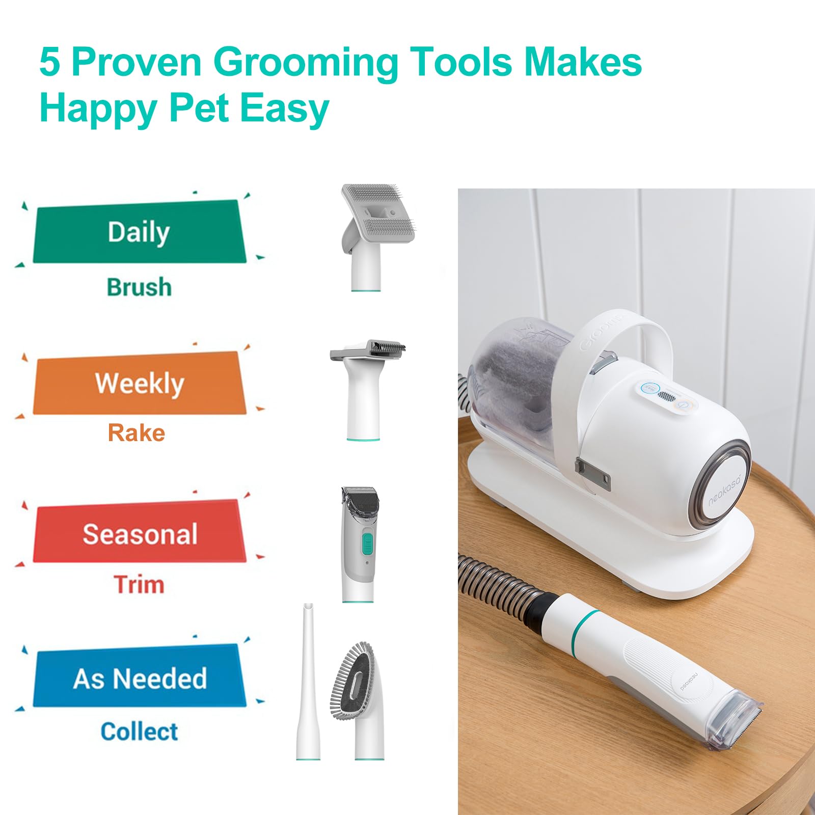 Neakasa P1 Pro vacuum function for mess-free grooming sessions.
