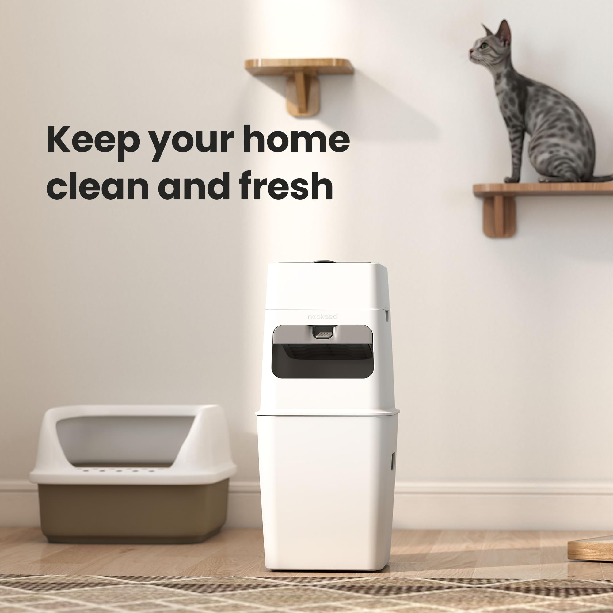 Neakasa PooGuard white bin blends with room decor