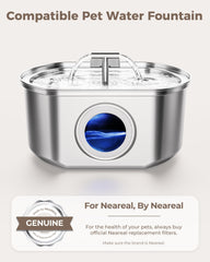 Neareal 108 oz fountain replacement filters - compatible stainless steel pet fountain image.