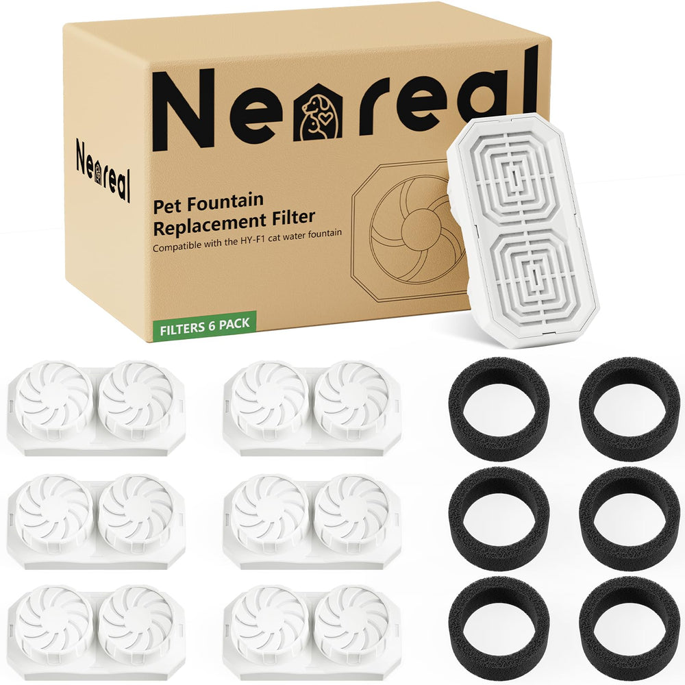Neareal 6-pack filters packaging highlights value for multi-pet homes