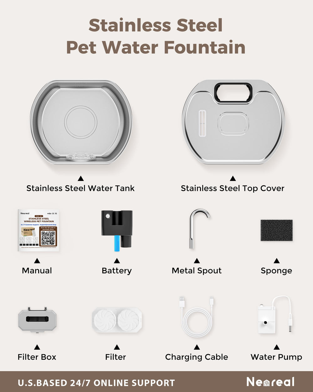 Neareal continuous mode keeps water moving even when unplugged.