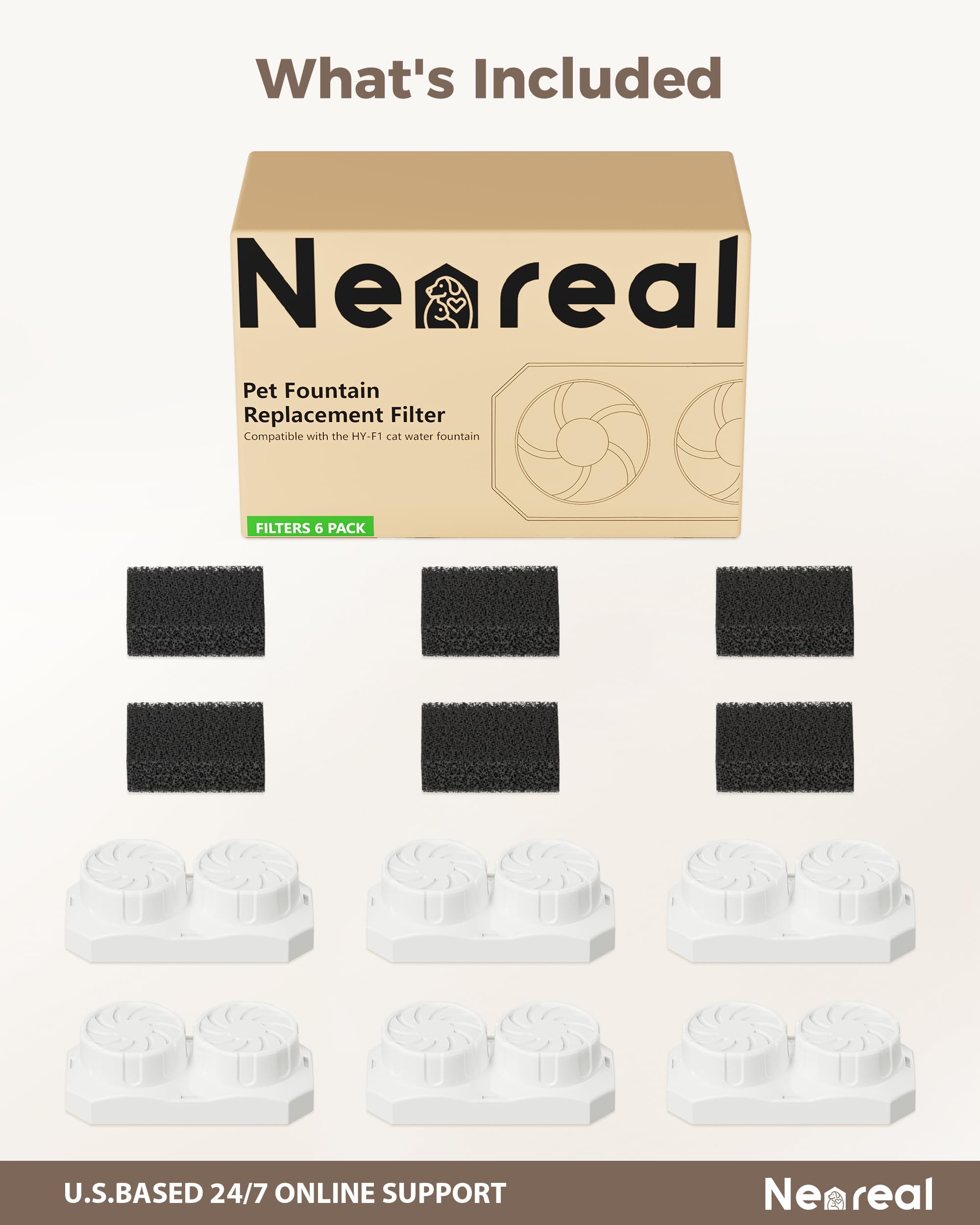 Neareal cat water fountain fresh-water visual promises improved hydration at home.