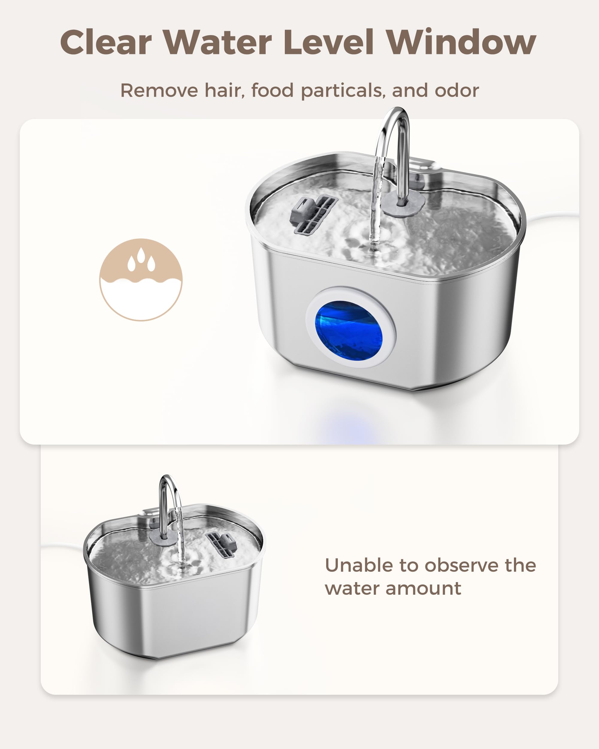 Neareal indoor use fountain blends with home décor while hydrating pets