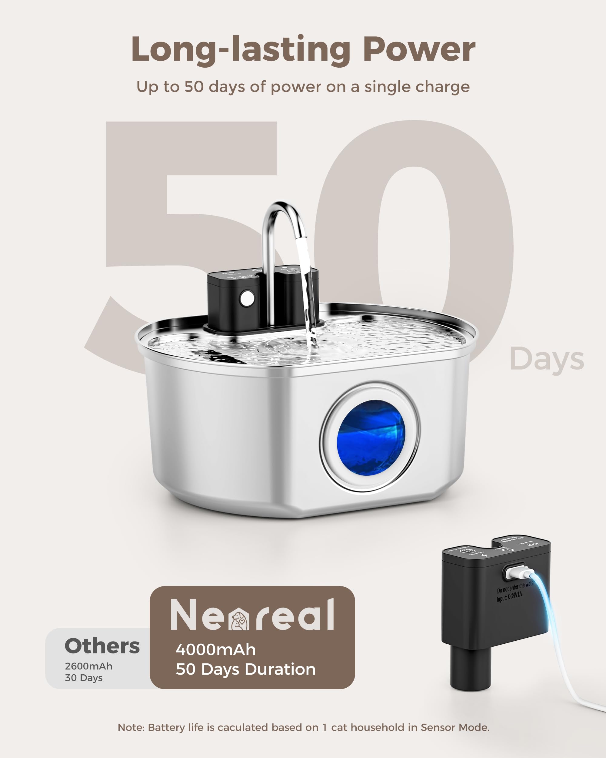 Neareal quadruple filtration filters odors and debris for fresh-tasting water.