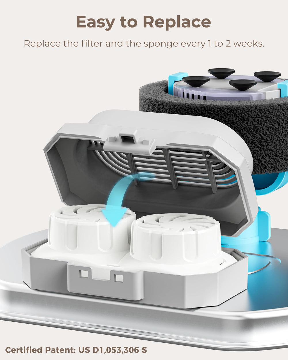 Neareal triple-layer filtration captures debris and improves water quality