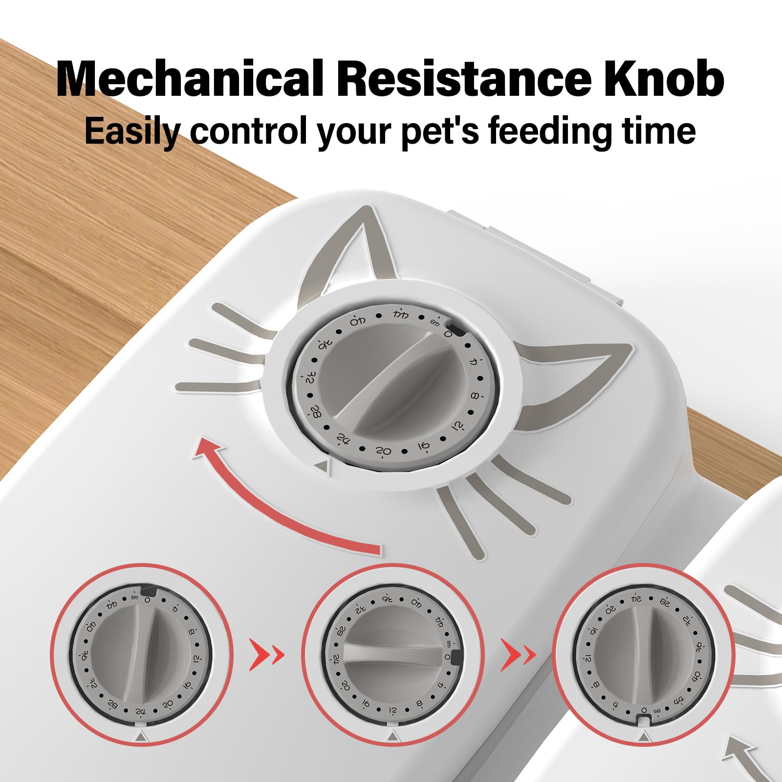 NeatenWise feeder double bowls offer large portions for extended coverage.