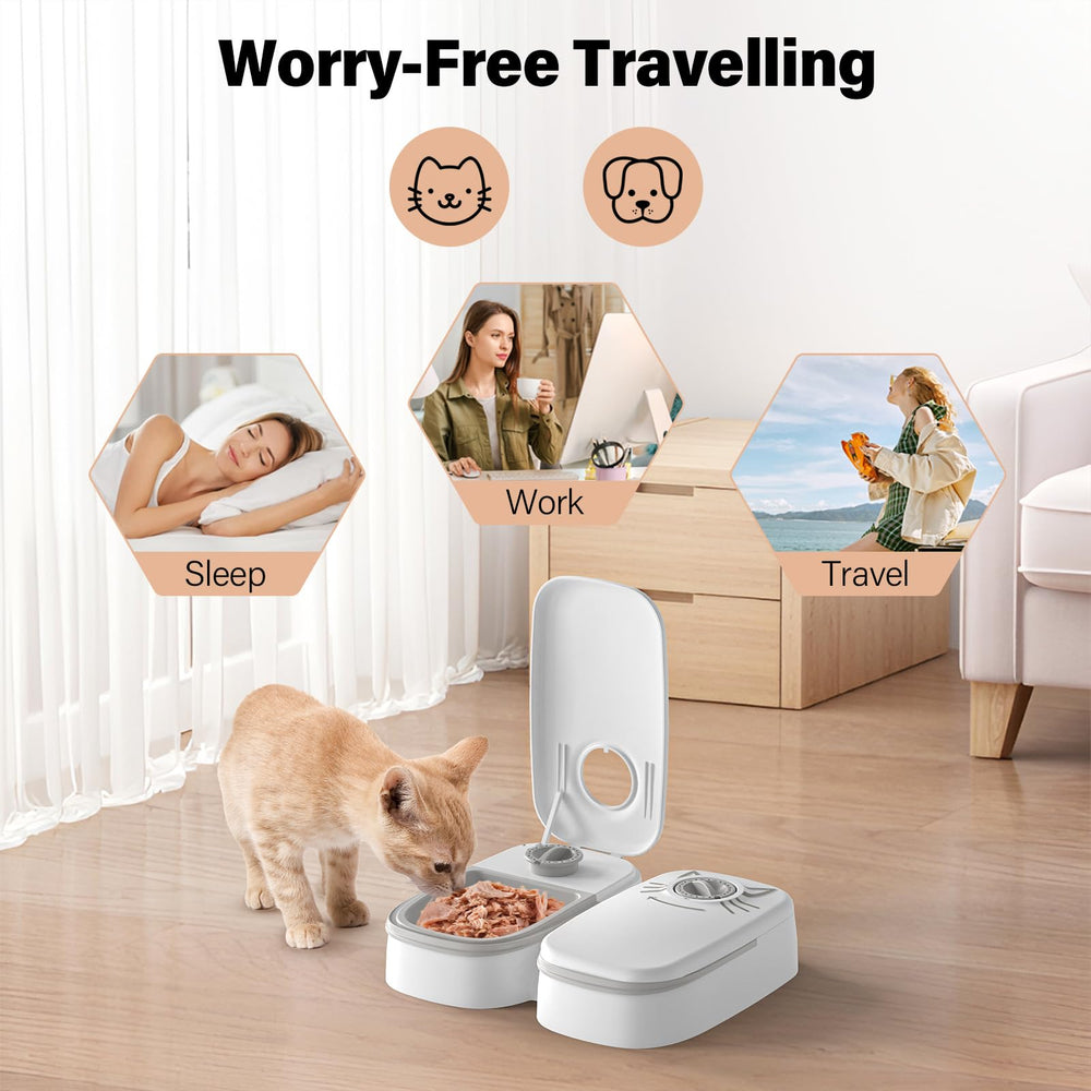 NeatenWise large-capacity bowls hold more food per feed.