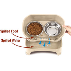 Neater Feeder Express catch basin keeps water contained, preventing floor messes.