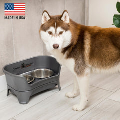 Neater Feeder Express elevated stand side view demonstrating comfortable dog dining height