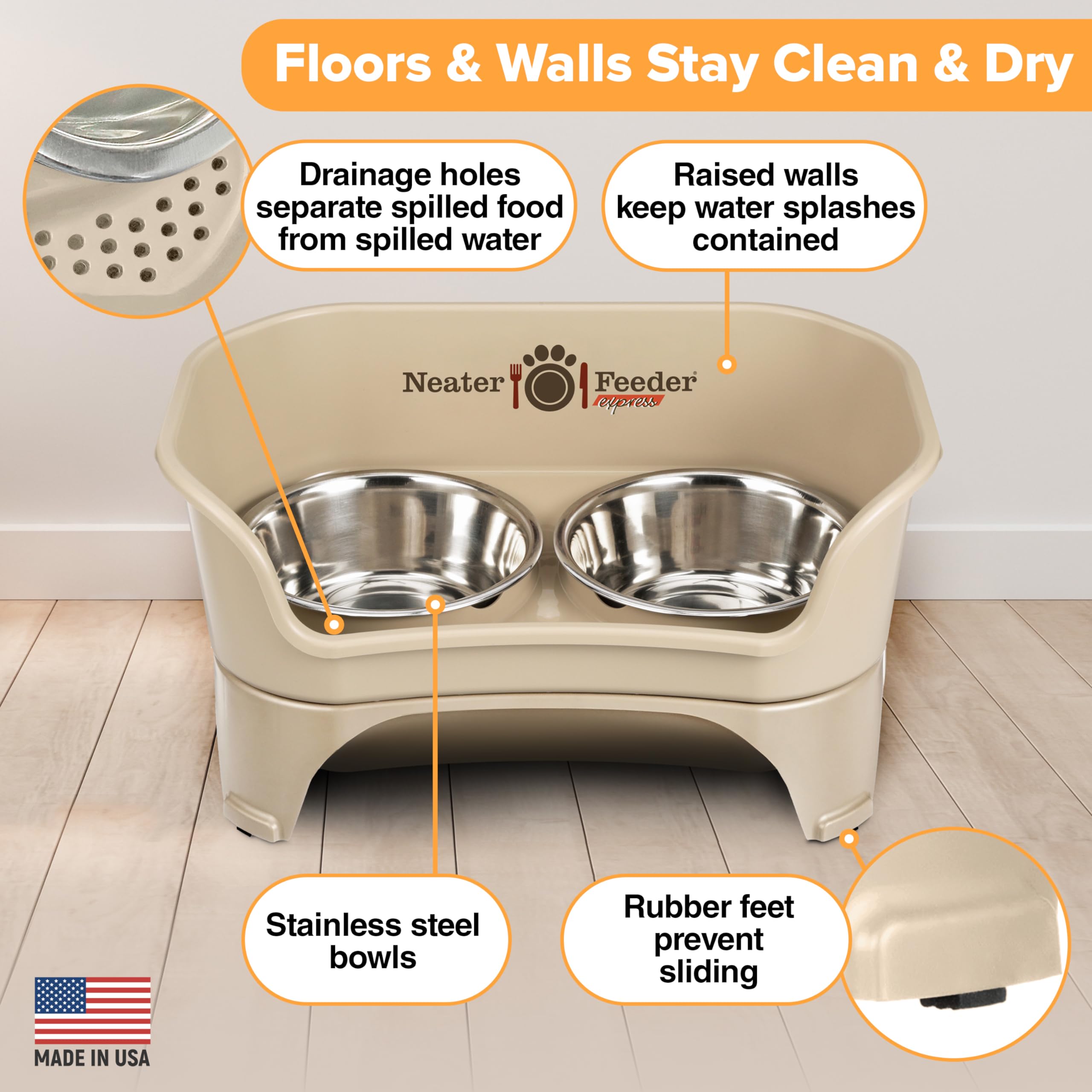 Neater Feeder Express two bowls with 7-cup capacity for medium to large dogs.