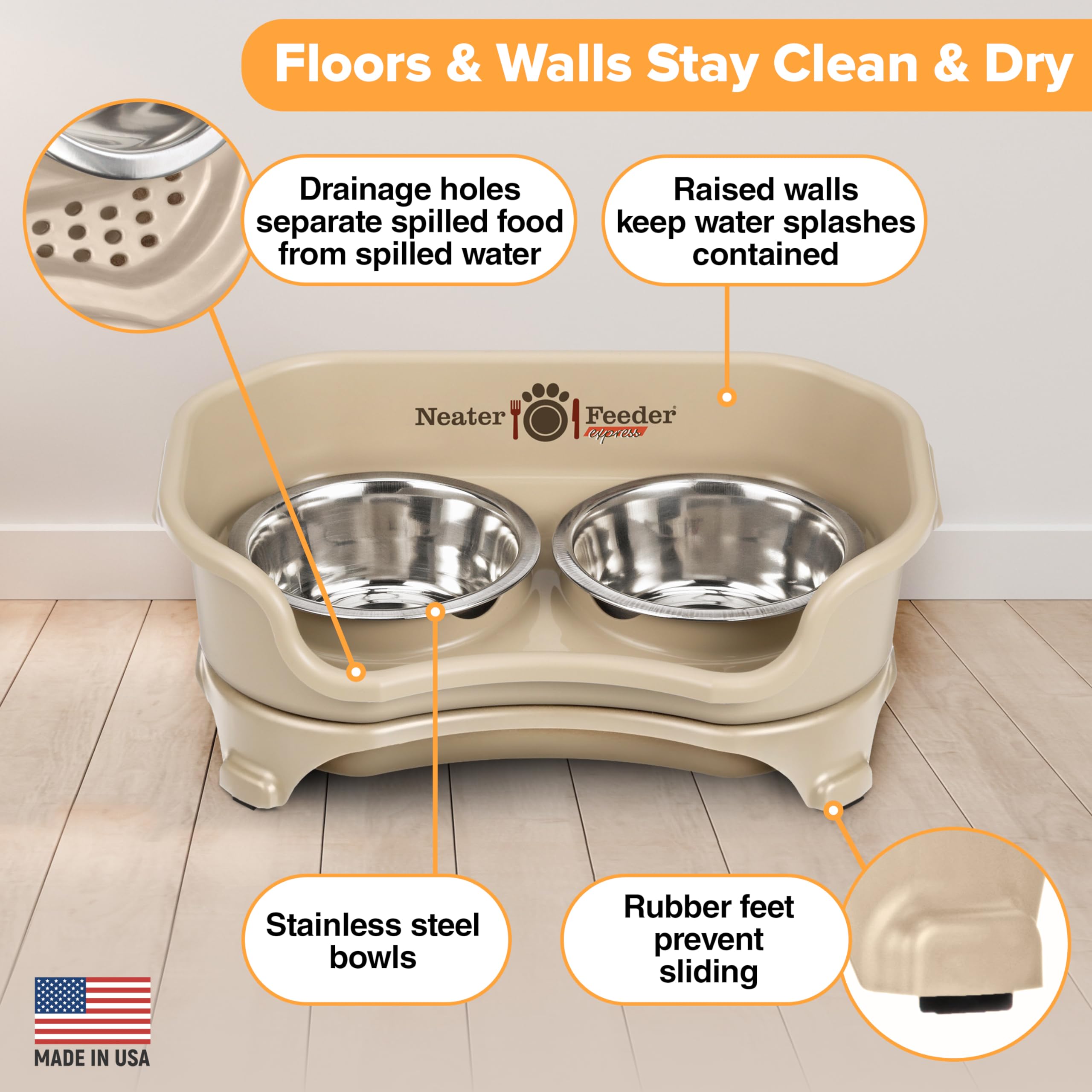 Neater Feeder Express two-cup bowls are easy to fill and clean.