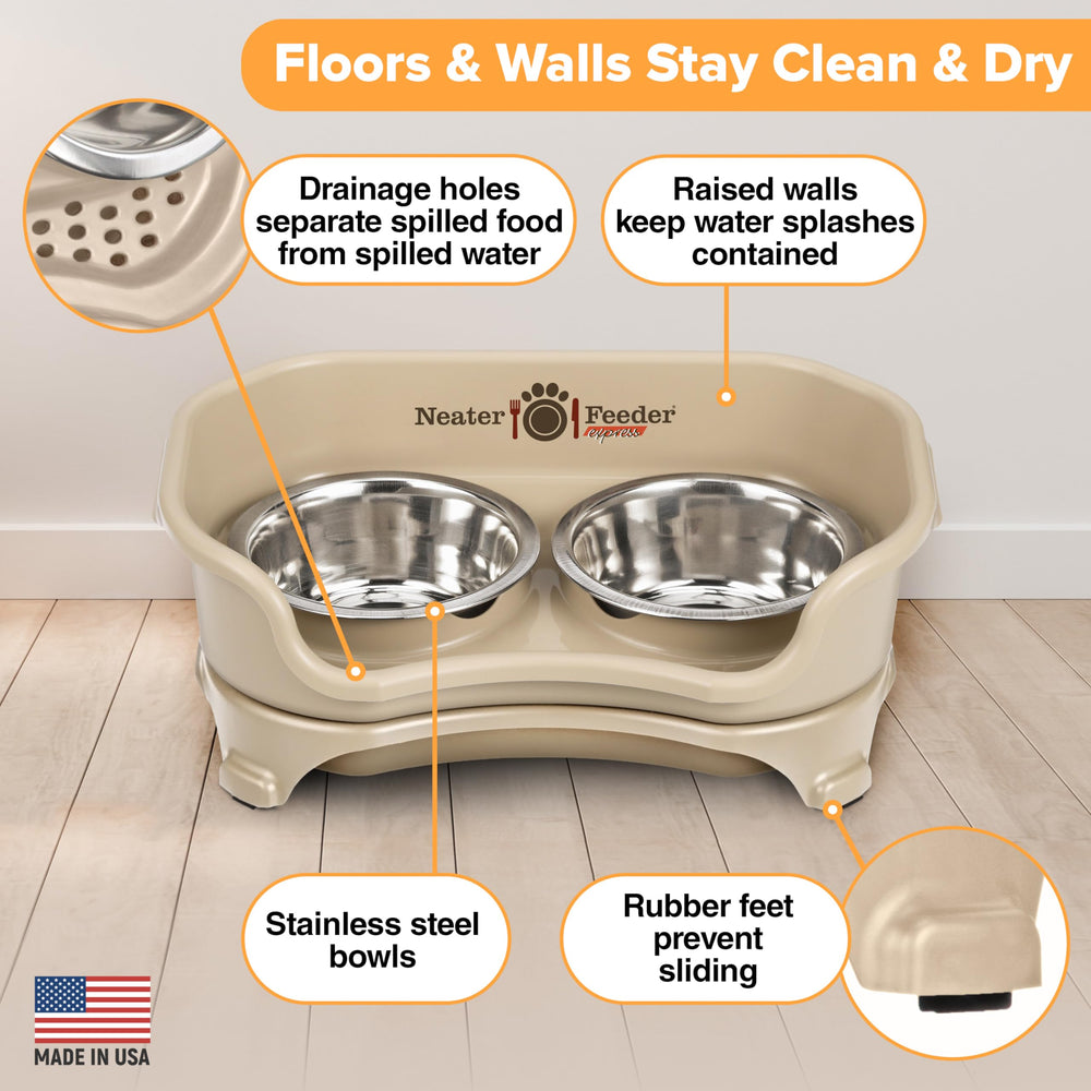 Neater Feeder Express two-cup bowls are easy to fill and clean.