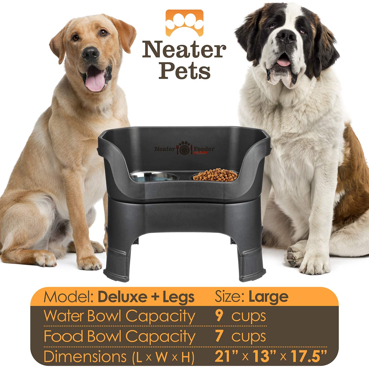 Neater Feeder stainless bowls emphasize durable, dishwasher-safe feeding.