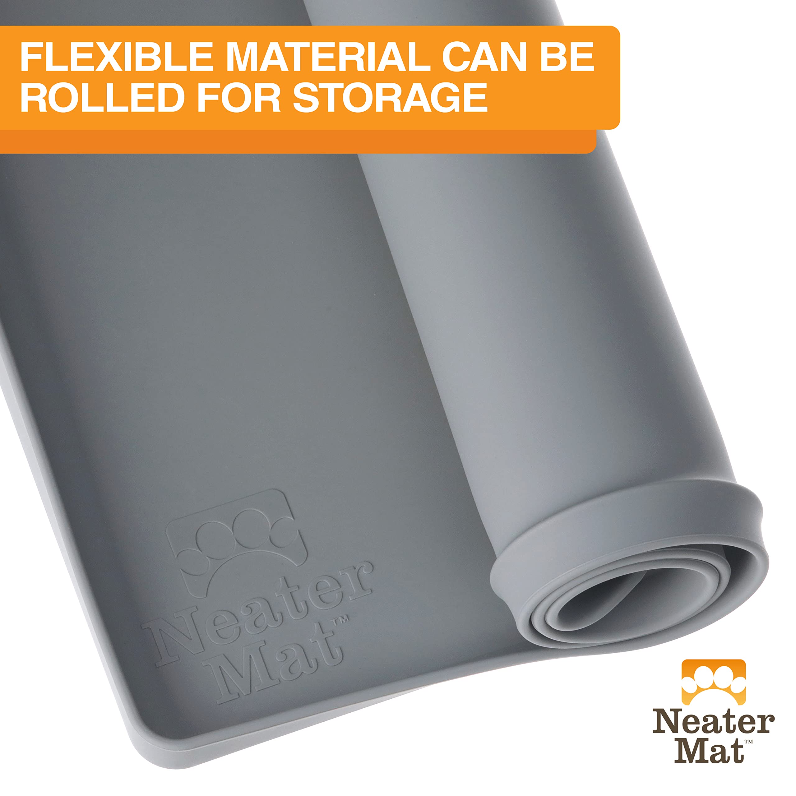 Neater Mat large 32 by 24 inches covers floor area.