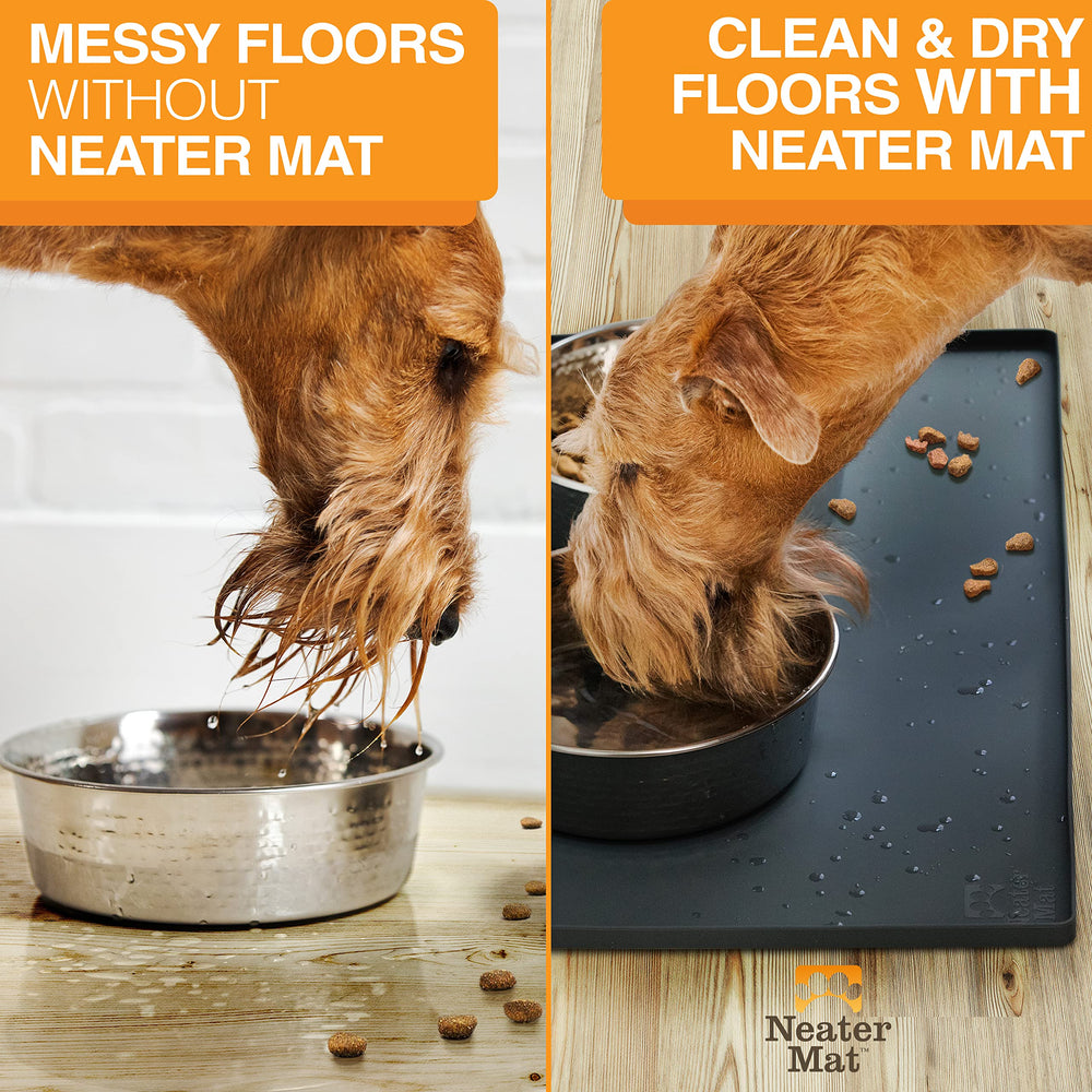 Neater Mat fits two bowls for shared meals and convenience.