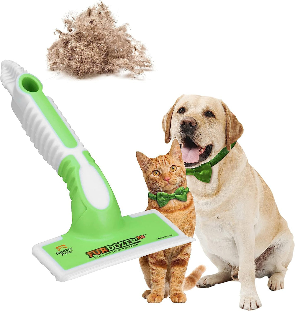 Neater Pet Brands FurDozer X6 textured pads lift embedded fibers on rugs.