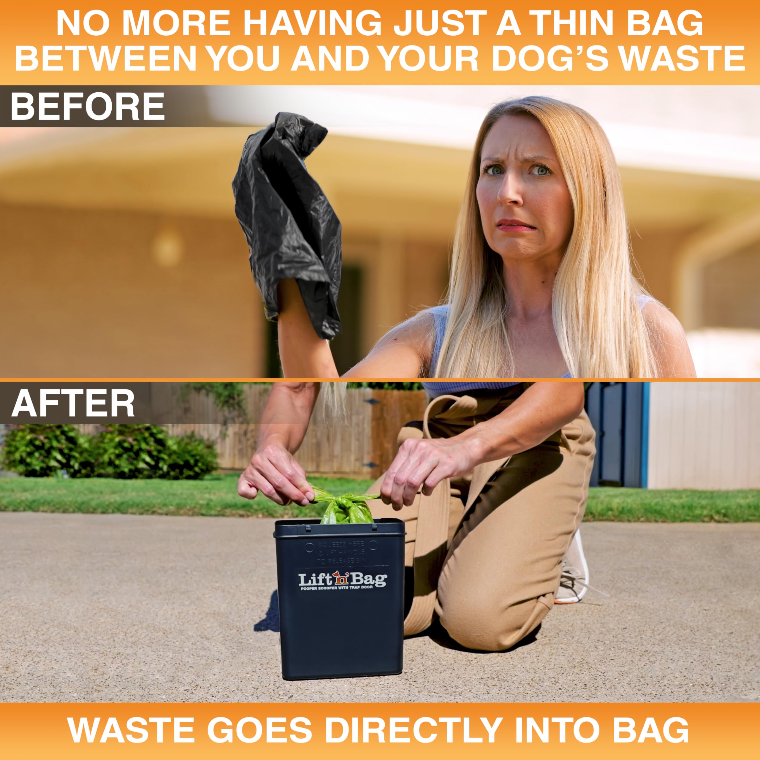 Neater Pet Brands Lift N’ Bag 2.0 bag-dispenser provides lavender-scented bags for odor control.