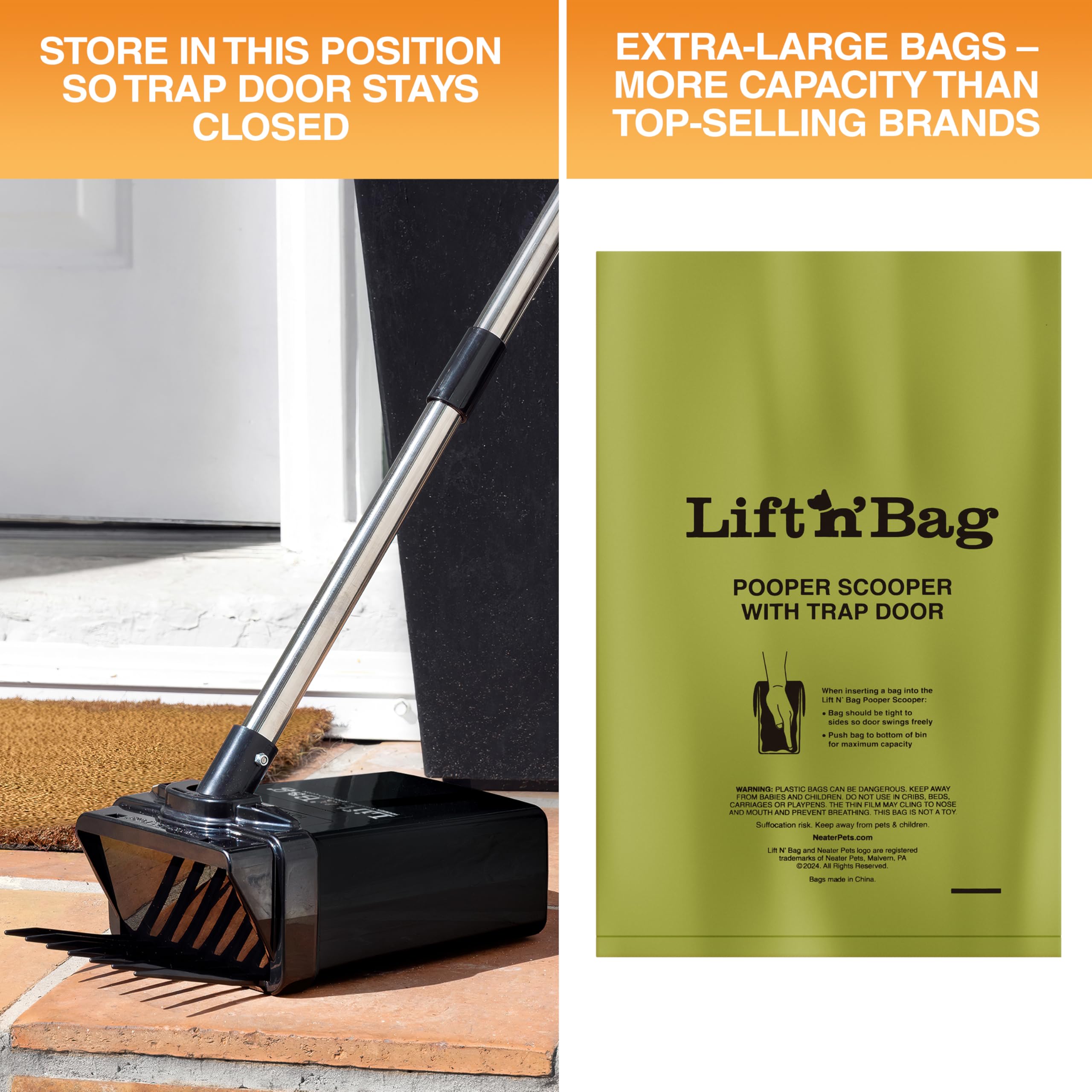 Durable plastic body of Lift N’ Bag for long-lasting use.
