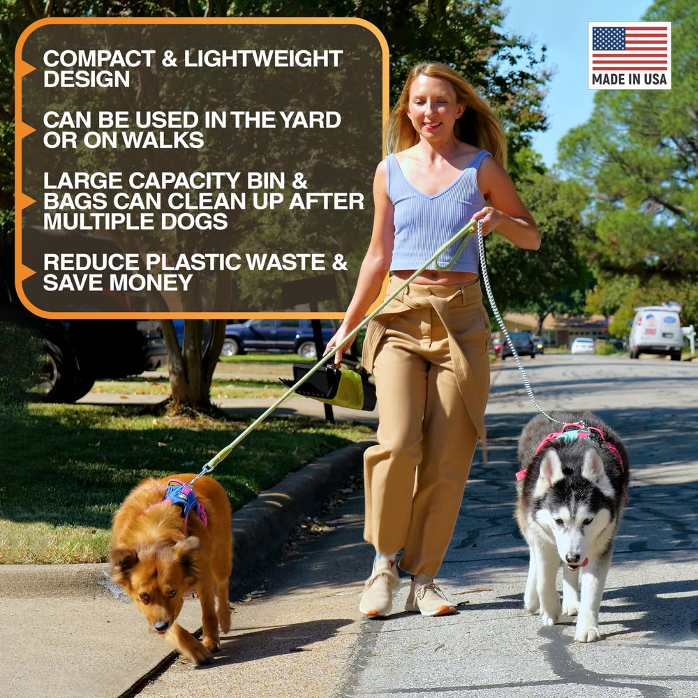 Neater Pet Brands Lift N’ Bag 2.0 USA-made patent features emphasized.