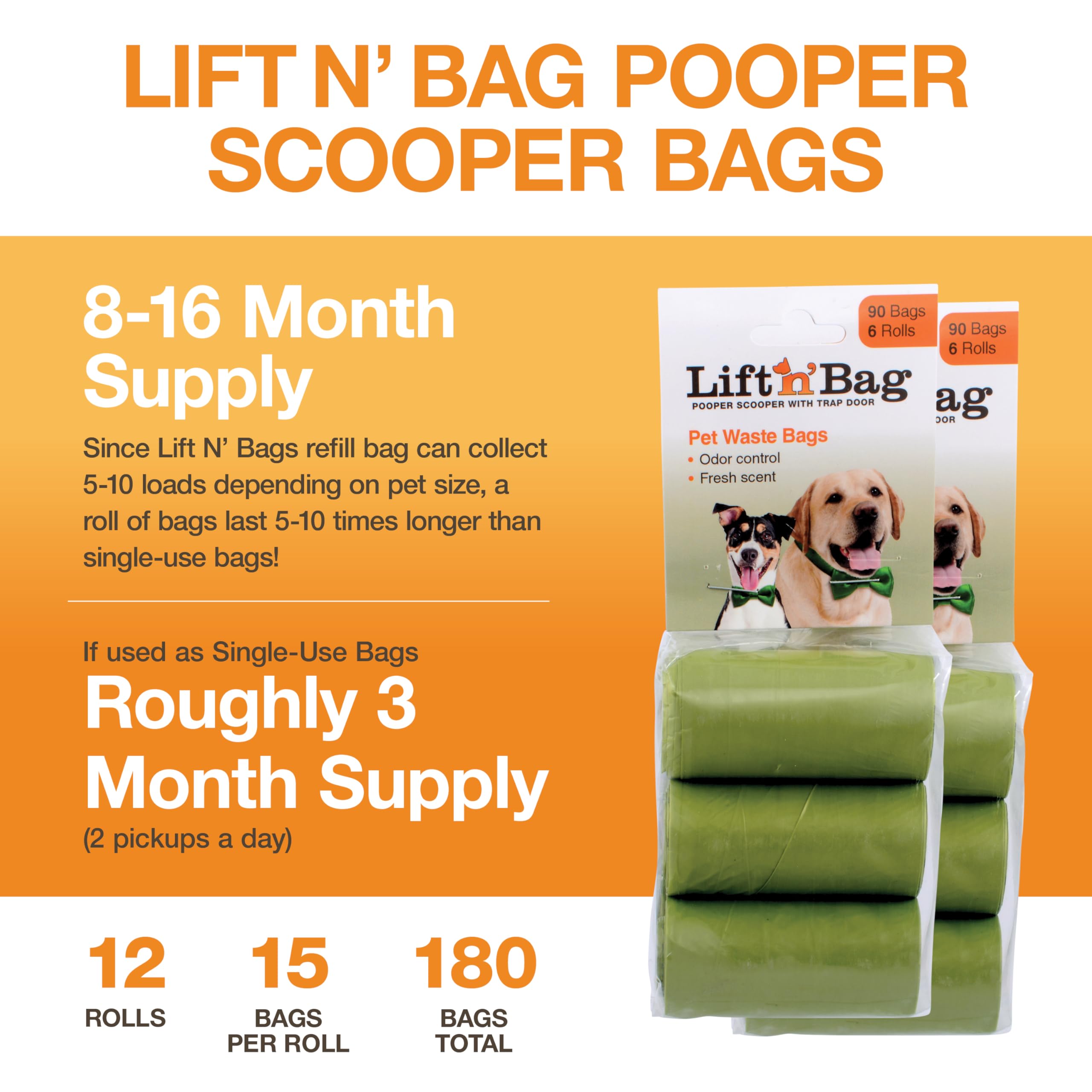 Uso versátil de Lift N’ Bag para arena de gato y basura pequeña.