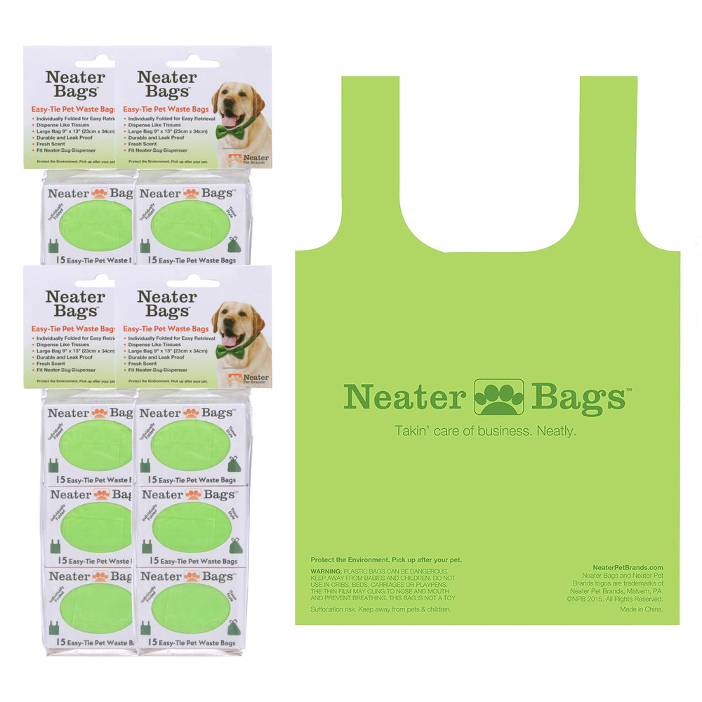 Neater Bags dispense one-at-a-time like tissues for quick cleanup during walks.